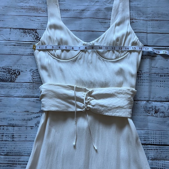 Reformation Sigrid Corset Milkmaid cream/off white midi dress wired cups size 12 - Picture 6 of 15